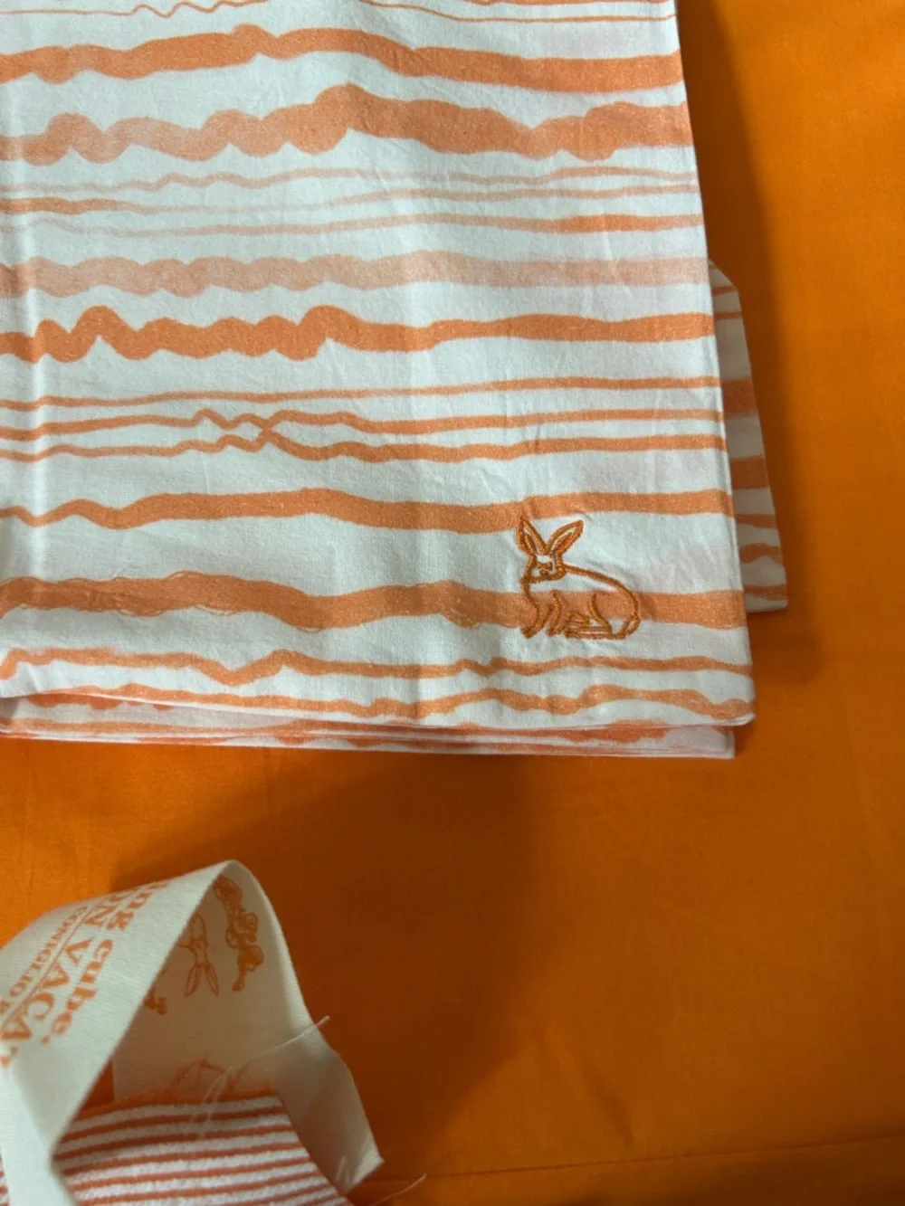 Coniglio‎ Palm Beach Cabana striped Orange Striped Cotton twin sheet set